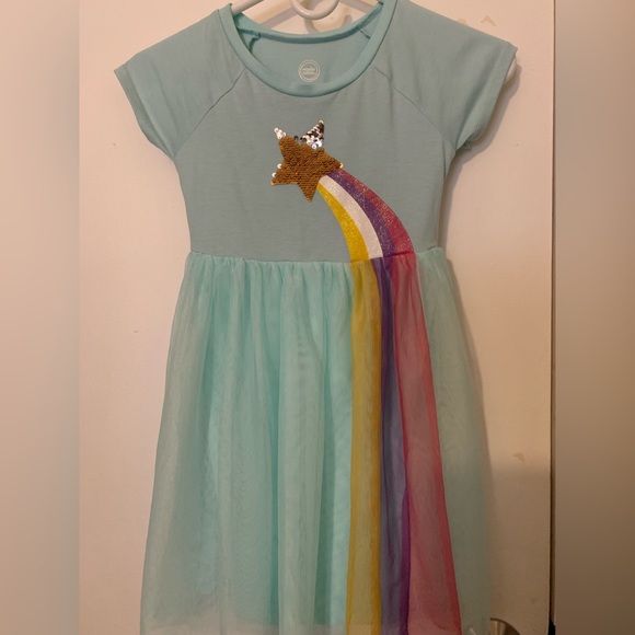 wonder nation Other - Wonder Nation Girls S6 teal sequin star/ rainbow tutu dress